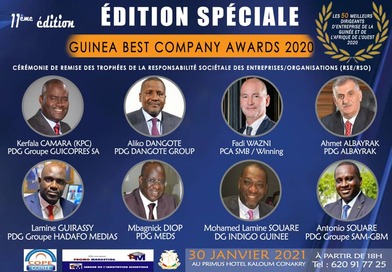 La cérémonie de récompense des 50 meilleurs dirigeants d’entreprises en Guinée et de l’Afrique de l’Ouest en 2020 prévue le 30 janvier...