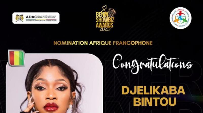 Bénin Showbiz Awards 2026 : Djelikaba Bintou couronnée artiste francophone la plus influente,