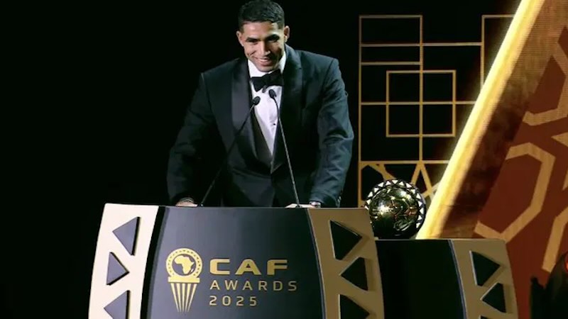 L'international marocain, Achraf Hakimi sacré Ballon d’Or africain 2025 !